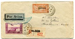 ALGER Env. Recom. Du 10/05/1930 1ier Voyage Alger Casablanca Direct Avec Dateur De L'exposition Philatélique - Covers & Documents