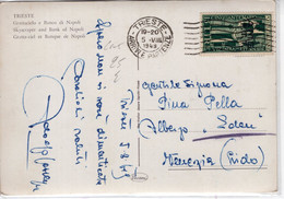 Trieste Zona A (1949) - Cartolina Per Venezia Con 15 Lire Biennale - Storia Postale