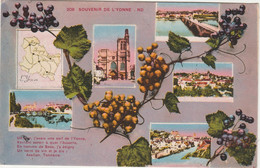 YONNE  89  SOUVENIR DE L'YONNE   MULTIVUES -COLORISEE - Andere & Zonder Classificatie