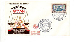 COTE DES SOMALIS FDC 1963 DROITS DE L'HOMME - Lettres & Documents