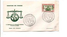 COMORES FDC 1963 DROITS DE L'HOMME - Lettres & Documents