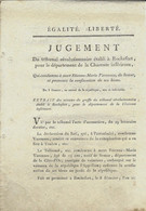 1793 REVOLUTION  JUGEMENT DU TRIBUNAL CONDAMNATION A MORT ETIENNE MARIE VARENNES ENSEIGNE DE VAISSEAU 24 ANS - Historical Documents