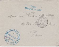 MAROC - LETTRE CORPS DE DEBARQUEMENT DE CASABLANCA CACHET TROUPES DEBARQUEES AU MAROC 1911 - Cartas & Documentos