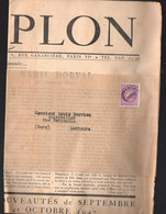 Préoblitéré CERES 1F50 Lilas Sur Bande Du Journal "LISEZ PLON"  1947 (M3996) - Andere & Zonder Classificatie