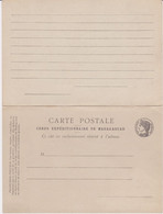 MADAGASCAR - CARTE POSTALE CORPS EXPEDITIONNAIRE DE MADAGASCAR AVEC CARTE RÉPONSE PAYEE NEUVE - Cartas & Documentos