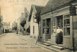 Chenonceaux * Devanture Maison ITHIER Epicerie Comptoir  Rouennerie , Vue Du Bourg - Chenonceaux