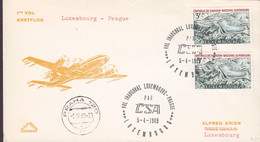 Luxembourg CSA First Flight Premier Vol LUXEMBOURG - PRAGUE, LUXEMBOURG 1969 Cover Brief Lettre - Lettres & Documents