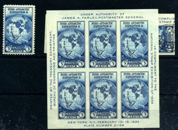 Estados Unidos (hojas Bloque) Nº 3 Y 123/23a*/usados. Año 1934 - Blocs-feuillets