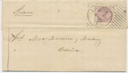 GB „LONDON / EC“ Scarce Experimental Hoster Postmark On Superb Entire With QV 2 ½d Lilac To SPAIN, R! - Brieven En Documenten