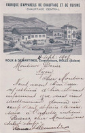 Rolle VD, Roux & Démartines Constructeur, Fabrique D'Appareils De Chauffage Et De Cuisine, Train Et Attelage (4.9.1907) - Rolle