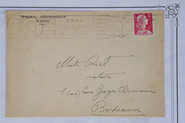 AW6 ALGERIE LETTRE DEVANT  1957 ORAN  POUR BORDEAUX +  +AFFRANCH. PLAISANT. - Lettres & Documents