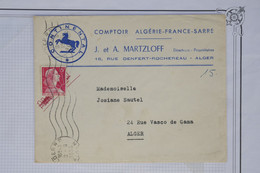 AW6 ALGERIE  BELLE LETTRE 1956 HOTEL CONTINENTAL ALGER   POUR BORDEAUX +  +AFFRANCH. PLAISANT. - Covers & Documents