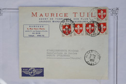 AW6 ALGERIE LETTRE  1959 ALGER   POUR SABLES  D OLONNE   +BANDE DE TP+AFFRANCH. PLAISANT. - Covers & Documents