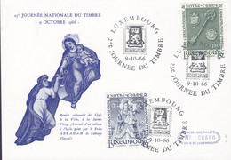 Luxembourg 25e Journée Du Timbre LUXEMBOURG 1966 Card Karte Day Of Postage Stamp Tag Der Briefmarke - Brieven En Documenten