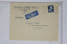 AW6 ALGERIE LETTRE  DEVANT 1937 ORAN  POUR  ROUEN  FRANCE + +AFFRANCH. PLAISANT. - Brieven En Documenten