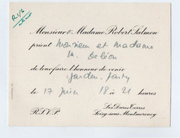 VP19.904 - SOISY - SOUS - MONTMORENCY - Carton D'invitation - Mr & Mr Robert SALMON à Mr & Mme Marcel DELEON - Other & Unclassified