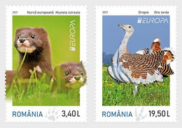Romania 2021 EUROPA - Endangered National Wildlife Stamps 2v MNH - Unused Stamps