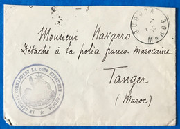 Maroc, Cachet LE GENERAL COMMANDANT LA ZONE FRONTIERE - OUDJA - 1910 - (B493) - Covers & Documents