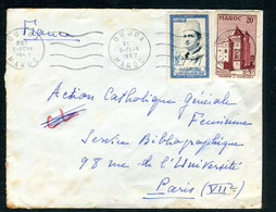 Maroc - Enveloppe De Oujda Pour Paris En 1957 - J 91 - Marruecos (1956-...)