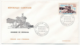 GABON => 2 Env FDC => 15F Et 65F Richesses Minières - 15 Juin 1965 - Libreville - Gabon