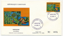 GABON => 2 Env FDC => 50F Et 60F Agriculture - 22 Avril 1977 - Libreville - Gabon (1960-...)