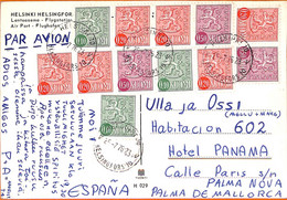 99166 - FINLAND  - POSTAL HISTORY - Nice Franking On POSTCARD To SPAIN 1976 - Lettres & Documents