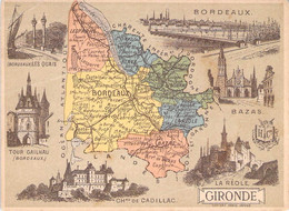 DEPARTEMENT DE LA GIRONDE - LIBRAIRIE HACHETTE LITHOGRAPHIE BOGMARD - 11x8.5cm - Autres & Non Classés