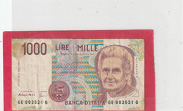 BANCA D'ITALIA . 1.000 LIRE . 3-10-1990 . MONTESSORI . N° GE 902521 G . 2 SCANES - 1000 Lire