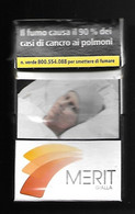 Tabacco Pacchetto Di Sigarette Italia - Merit 4 Gialla N.4 Da 20 Pezzi - Vuoto - Etuis à Cigarettes Vides