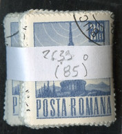 Roumanie - Rumänien - Romania Lot 1971 Y&T N°2639 - Michel N°2960 (o) - 2,40l Antenne - Lot De 85 Timbres - Feuilles Complètes Et Multiples