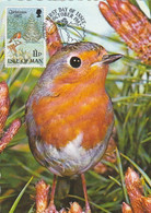 Carte Maximum - Oiseaux - Isle Of Man - Rouge-gorge - 1982 - Spatzen