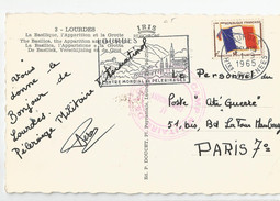 Marcophilie Cachet Camp Militaire Lourdes 1965 Timbre Fm Franchise Militaire - Military Postmarks From 1900 (out Of Wars Periods)
