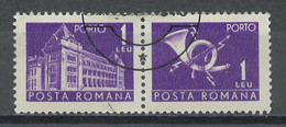 Roumanie - Rumänien - Romania Taxe 1967 Y&T N°T132 - Michel N°P112 (o) - 1l Hôtel Des Postes Et Cor Postal - Se Tenant - Port Dû (Taxe)