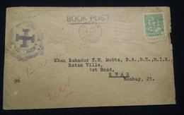 India 1951 Bombay City Ambulance Corps Blue Seal Medical , Health , 1st Aug 51 - 8th Aug 51 Cover (**) Inde Indien RARE - Briefe U. Dokumente