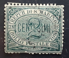 SAN MARINO SAINT MARIN 1877, Yvert No 1 , 2 C Vert Obl BTB - Gebraucht