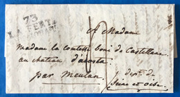 France Griffe 73 LA FERTE SOUS JOUARE Sur Lettre 24.9.1823 - (A061) - 1849-1876: Periodo Clásico