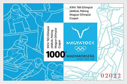 Hungary 2022 24th Winter Olympic Games Beijing Numbered Limited Edition Imperforated Block Mint - Hiver 2022 : Pékin