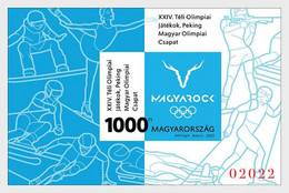Hungary 2022 24th Winter Olympic Games Beijing Numbered Limited Edition Imperforated Block Mint - Invierno 2022 : Pekín