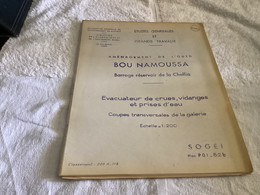 Plan Topographique étude Générale Des Grands Travaux Aménagement De Oued Bou Namoussa Barrage - Public Works