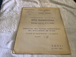 Plan Topographique étude Générale Des Grands Travaux Aménagement De Oued Bou Namoussa Barrage - Opere Pubbliche