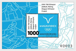 Hungary 2022 24th Winter Olympic Games Beijing Numbered Perforated Block Mint - Hiver 2022 : Pékin