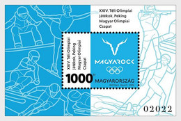 Hungary 2022 24th Winter Olympic Games Beijing Numbered Perforated Block Mint - Invierno 2022 : Pekín