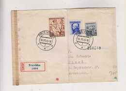 SLOVAKIA WW II PRIEVIDZA 1943 Nice Registered  Censored Cover To Bohemia & Moravia - Lettres & Documents
