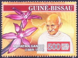 Guinea Bissau 2007 MNH, Mahatma Gandhi, Orchids, Flowers - Mère Teresa