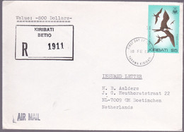 Kiribati 1982, Registered Letter To Netherland - Kiribati (1979-...)