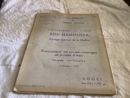 Barrage à Réservoir De L Oued Bou Namoussa Direction équipement Rurale Hydraulique 1958 Cheffia Algérie - Travaux Publics