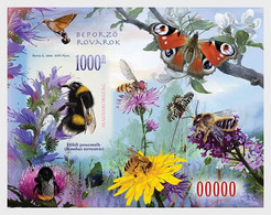 Hungary 2021 Pollinating Insects Imperforated Numbered Limited Edition Block Mint - Nuovi