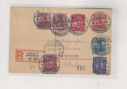 GERMANY LEIPZIG  1922 Nice Registered Postal Stationery - Briefe U. Dokumente