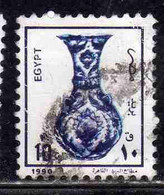 UAR EGYPT EGITTO 1990 ANCIENT ARTIFASCTS VASE 10p USED USATO OBLITERE' - Used Stamps