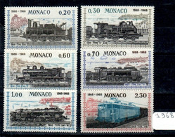 Timbres Monaco Année 1968 Neuf Série N°752 à N°757 Centenaire De La Voie Ferrée.... Cérès 2007 Tome B Train Locomotive - Unused Stamps